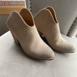 Size 8. Tan booties. Worn once.